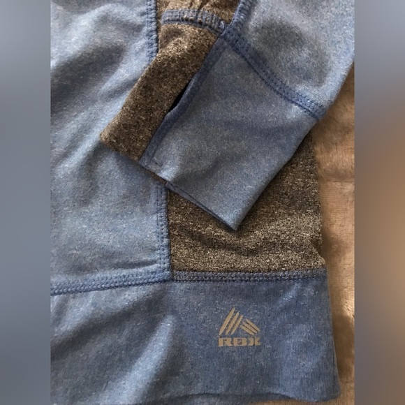 NWOT RBX Athletic Heather Grey & Blue Moisture Wicking Long Sleeve Shirt - S - Picture 2 of 4